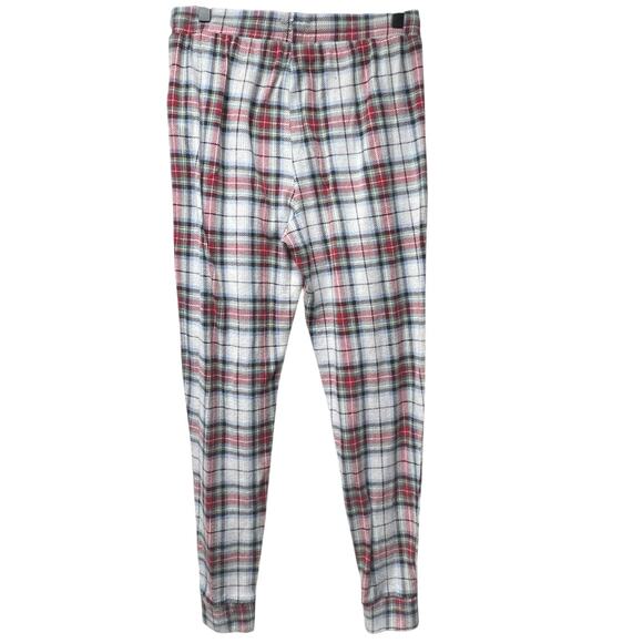 Gap Body 2 Piece Lounge Pajama Top Jogger Bottom Set Red Blue Plaid Size Medium - Picture 5 of 7